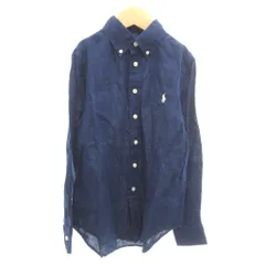 ラルフローレン RALPH LAUREN カジュアルシャツ ポニー刺繍 長袖 140 紺 ネイビー /YJ