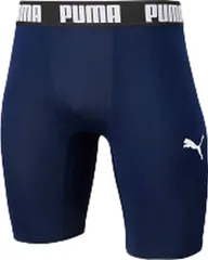 プーマ PUMA サッカー コンプレッション ジュニアショートタイツ キッズ 小学生 インナー スパッツ ウェア 練習 トレーニング クラブ 部活 吸水速乾 ワンポイント ロゴ ショーツ  656334 06 ピーコート×プーマ ホワ