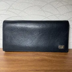 【美品】ダンヒル 長財布 ブラック レザー ロゴ刻印 メンズ