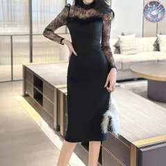 新品 未使用 レディース ウェディングドレス フォーマルドレス パーティードレス 繊細な花柄レースの長袖 膝下丈 タイトドレス