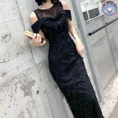 新品 未使用 レディース ウェディングドレス フォーマルドレス パーティードレス 花柄レースにスパンコールが美しい オフショルイブニングドレス