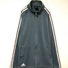 アディダス　トラックジャケット　美品　レディースM　グレー色系　ピンクライン