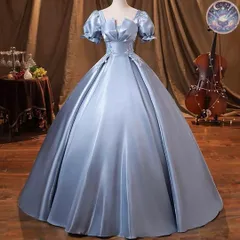 新品 未使用 レディース ウェディングドレス フォーマルドレス パーティードレス お花のデザインがオシャレなパフスリーブ イブニングドレス