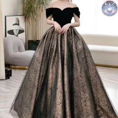 新品 未使用 レディース ウェディングドレス フォーマルドレス パーティードレス 幾何学模様のオシャレなスカートのオフショル イブニングドレス