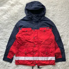 【メンズ】Polo By Ralph Lauren トリコロールカラーのナイロンジャケット 洗濯可能 スキージャケット ロゴパッチ付き TALONジッパー フーディ 裏地フリース Lサイズ