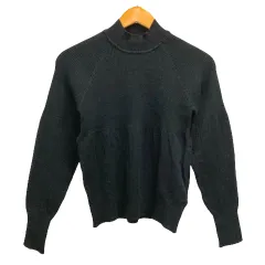 アー・ヴェ･ヴェ ミッシェルクラン a.v.v ニット セーター リブ ハイネック 長袖 無地 XS 黒 ブラック