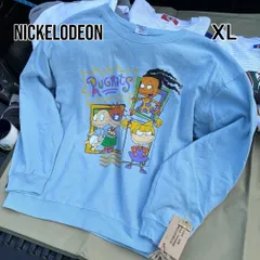 ラグラッツ スウェット 水色 ニコロデオン ビッグロゴ 幅広短丈 ボックスシルエット