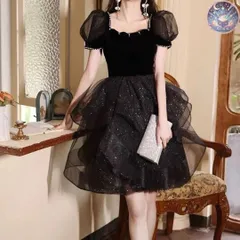 新品 未使用 レディース ウェディングドレス フォーマルドレス パーティードレス ラメ入り生地のフリルが可愛い パール付き ミニドレス