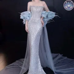 新品 未使用 レディース ウェディングドレス フォーマルドレス パーティードレス スパンコールにビジューがゴージャスなショール付き ドレス