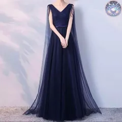 新品 未使用 レディース ウェディングドレス フォーマルドレス パーティードレス 肩からのビジューにチュールがオシャレなVネック ロングドレス