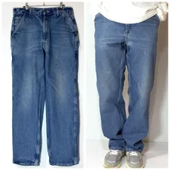 美色 Carhartt カーハート シングルニー デニムペインターパンツ 実寸W34L33 インディゴブルー Dungaree Fit ダンガリーフィット ヘビーウェイト 厚手 ワークパンツ ジーンズ ルーズワイドバギー US企画アメリカ買付p26013468