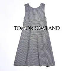 cY82 TOMORROWLAND 4way ウールシルクガンクラブチェック ジャンパースカート ジャンスカ ワンピース 千鳥格子 チェック柄 シルク 絹 ウール 毛 ロングワンピース トゥモローランド 定価42,900円