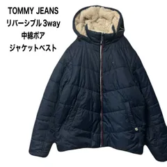 TOMMY JEANS トミージーンズ リバーシブル3way 中綿ボアジャケットベスト L
