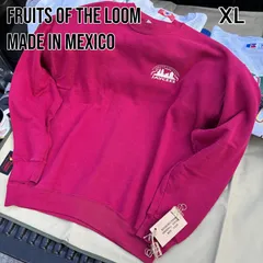 メキシコ製 フルーツオブザルーム スウェット XL えんじ 両面プリント 企業ロゴ