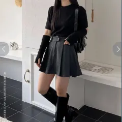 プリーツミニスカート グレー