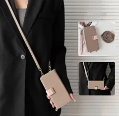 ★Galaxy A54 5G ケース 手帳型 おしゃれ ショルダー バイカラー ギャラクシー A54 5G ケース かわいい ストラップ 人気 SC-53D レトロ シンプル 上品 SCG21 エレガント レディース （ベージュ メ ピンク）