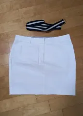 白スカート + ストライプベルト セット