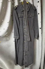 (新品)ナニング9 ブラック ブラックデニム ロングシャツワンピース