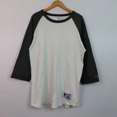Champion チャンピオン 七分袖 Tシャツ ラグラン ホワイト XLサイズ メンズ 古着 アメカジ ストリート