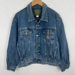 90s EDWIN エドウィン デニムジャケット ロゴ刺繍 インディゴ Mサイズ メンズ 古着 アメカジ ストリート