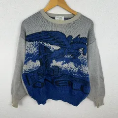O'NEILL オニール ニット 総柄 ペガサス ブルー Lサイズ メンズ 古着 ストリート アメカジのサムネイル