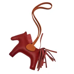 HERMES(エルメス) キーホルダー(チャーム)美品  ロデオチャームPM レッド×オレンジ