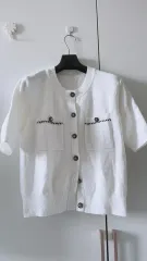 白 半袖ニットカーディガン ブランド IN