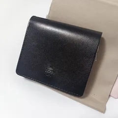未使用美品 20/80トゥエンティーエイティー 本革レザー 二つ折り財布 コンパクトウォレット ブラック