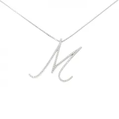 K18WG イニシャルM　ダイヤモンド ネックレス 0.43CT