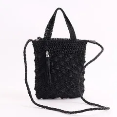 メタリック柄編みミニ ショルダーバッグ 斜めがけ ポシェット　定番 COOCO