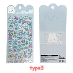 nunu ヌヌ 3Dシール type3 ぷるぷる クリアシール 立体 ぷっくり
