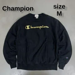 Champion チャンピオン リバースウィーブ スウェット 青タグ 黒 ブラック 金ロゴ ゴールドプリント ヘビーウェイト 肉厚 フェード 古着 USA 定番 人気 M表記 日本サイズXL相当 メンズ