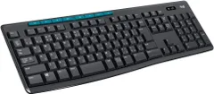 【HY】【美品】Logicool ロジクール ワイヤレスキーボード K275 ブラック×ブルー Unifyingレシーバー付属 日本語配列 テンキー付き 静音設計[送料無料(一部地域を除く)]HY003