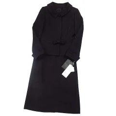 ラボーロワン LA VORO ONE セレモニー ママスーツ 上下セットアップ リボン ジャケット スカート ラメ 黒 ブラック 9AR