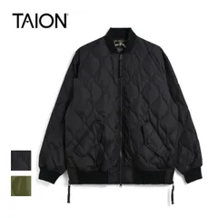 タイオン ミリタリーライン インナーダウンジャケット メンズ レディース ユニセックス TAION 111M1ML-1 MILITARY 軽量 防寒 ブラック ダークオリーブ MA-1 DOWN JKT BLK L