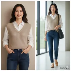 theory セオリー【2】ニットベスト Vネック カシミヤ混 日本製 美品