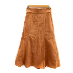 ナノユニバース nano universe フレアスカート ロング丈 マキシ丈 無地 36 ライトブラウン /SY9