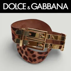 DOLCE＆GABBANA ドルチェ&ガッバーナ レディース レオパード 豹柄 ゴールドバックル レザーベルト