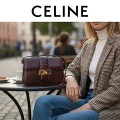【美品/希少カラー】CELINE セリーヌ 馬車金具 ホースキャリッジ ショルダーバッグ レディース ヴィンテージ オールドセリーヌ カーフレザー ボルドー 赤系