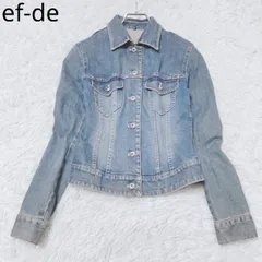 エフデ　デニムジャケット　色落ち　ベーシック　ポケット　レギュラーフィット　エレガント　フェミニン　ブルー　サイズ7   Sサイズ相当