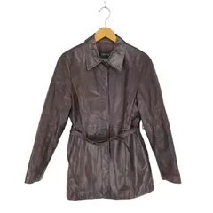 インディヴィ INDIVI pig leather ピッグレザー比翼ステンカラーコート レディース  38