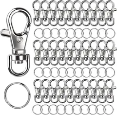 【送料無料】KEYAN ナスカン キーホルダー金具 30個セット キーホルダー パーツ アクセサリーパーツ 10mmレバー付きナスカン金具 キーリング ステンレス 回転リング付きフック