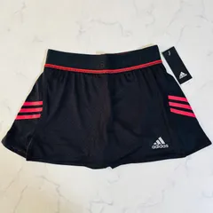 【未使用タグ付き】 adidas スコート インナー付き Sサイズ テニス バドミントン スカート レディース 黒 赤 climacool クライマクール 管MR12190129A3