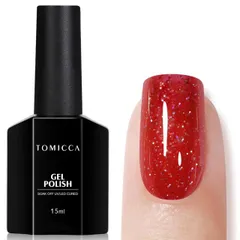 【送料無料】TOMICCA ジェルネイル シアーカラージェル 単色 赤 15ml UV/LED対応 初心者＆プロ適用 ポリッシュタイプ セルフネイル ジェル