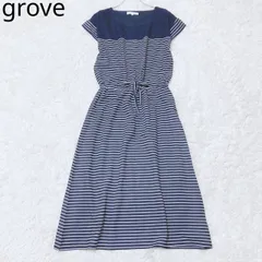 グローブ　カットソーワンピース　ドッキング　ボーダー柄　ウエストリボン　ボートネック　フレンチスリーブ　カジュアル　エレガント　ネイビーホワイト