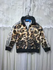 (キッズ)adidas アディダス キッズ ヒョウ柄 レオパード トレーナー ジップアップ 36