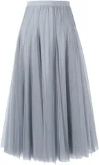 通勤 ウエストゴム 裏地付き エレガント 可愛い 大人 体型カバー ボトムス おしゃれ 普段着 マキシ丈 チュールスカート ロング レディース Hanhan] & [Bobo