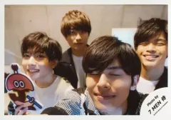 【中古】生写真(ジャニーズ) 7 MEN 侍/集合(4人)/横型・バストアップ・衣装白・黒・中村右手ロゴ持ち・矢花目閉じ・菅田笑顔/「Ｊohnnys’ ISLAND セルフィー」/公式生写真(アイランドストア限定)