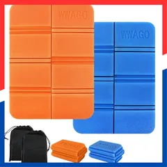 【特価商品】サムコス サウナマット 2個セット 防水 断熱 アウトドア ピクニックマット 軽量 コンパクト 折りたたみ 収納袋付き 携帯しやすい （オレンジ+青）
