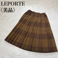 【LEPORTE】レポルテ チェック柄 プリーツスカート レトロ感 M-23のサムネイル